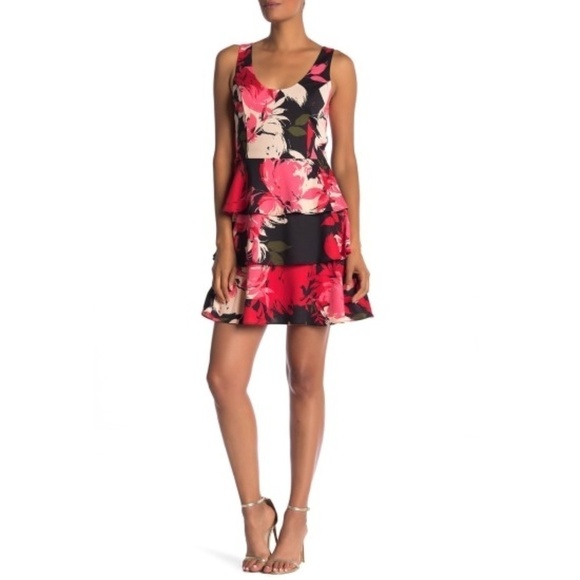 Trina Turk Jaelyn Tiered Floral Sleeveless Dress - Picture 1 of 2